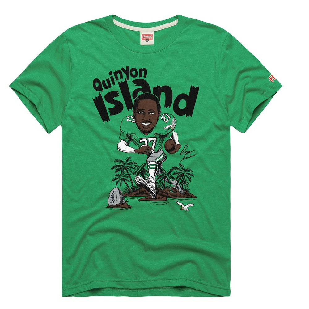 Philadelphia Eagles  Quinyon Mitchell  Homage Unisex Caricature Player Tri-Blend T-Shirt