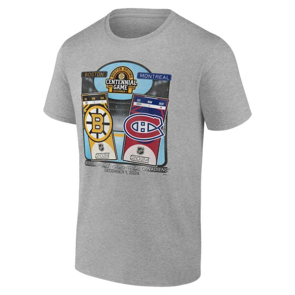 Boston Bruins vs. Montreal Canadiens Centennial Game Matchup T-Shirt Online