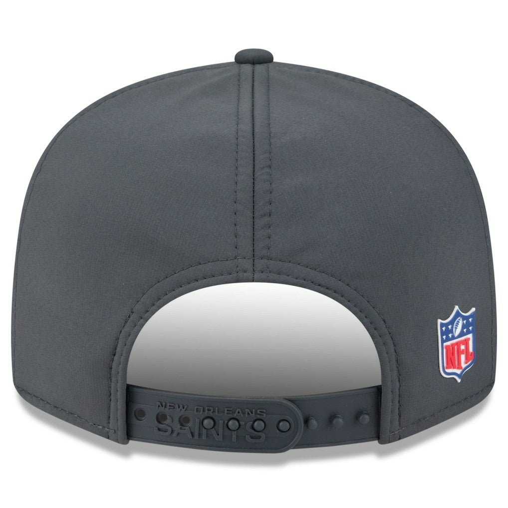 New Orleans Saints New Era 2025 Sideline Cold Weather Split Panel 9FIFTY Snapback Hat