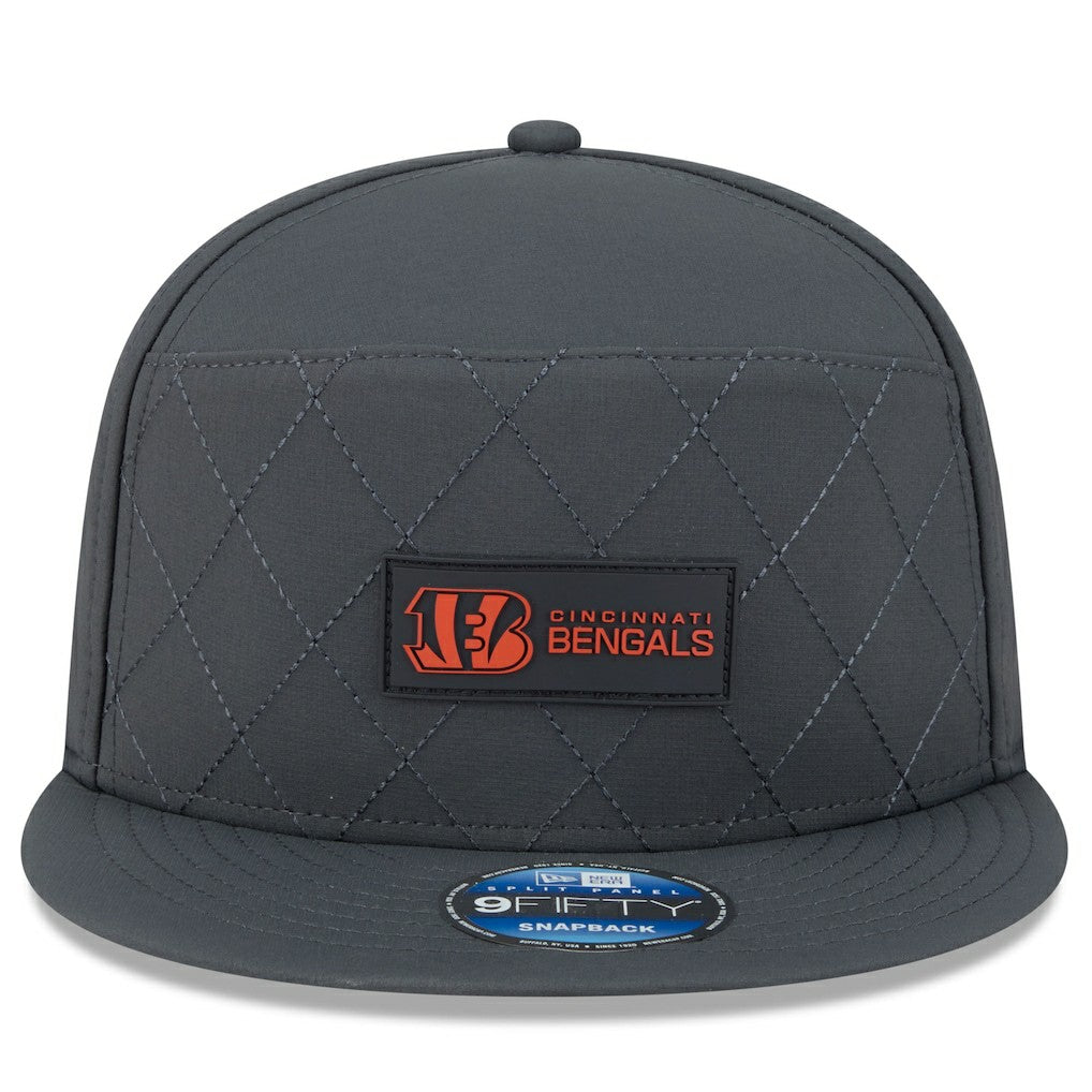 Cincinnati Bengals New Era 2025 Sideline Cold Weather Split Panel 9FIFTY Snapback Hat