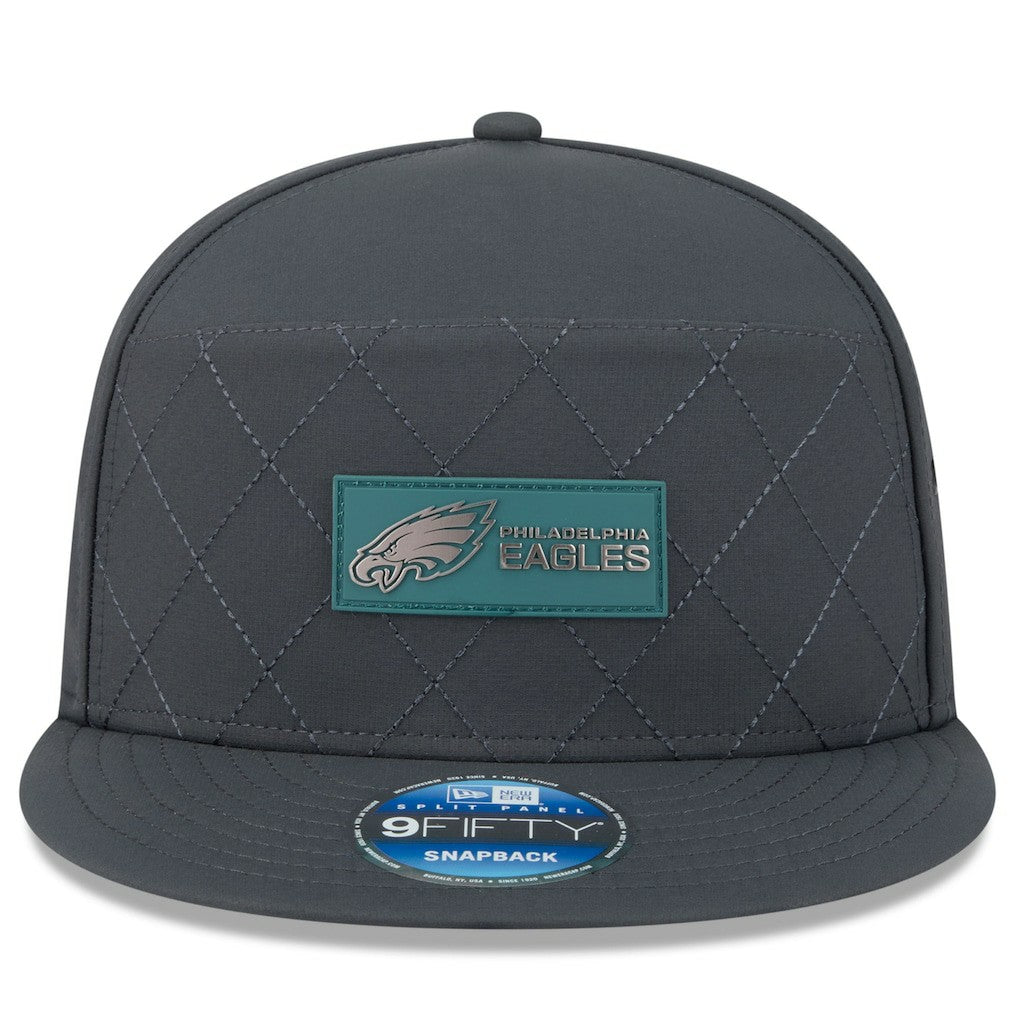 Philadelphia Eagles New Era 2025 Sideline Cold Weather Split Panel 9FIFTY Snapback Hat