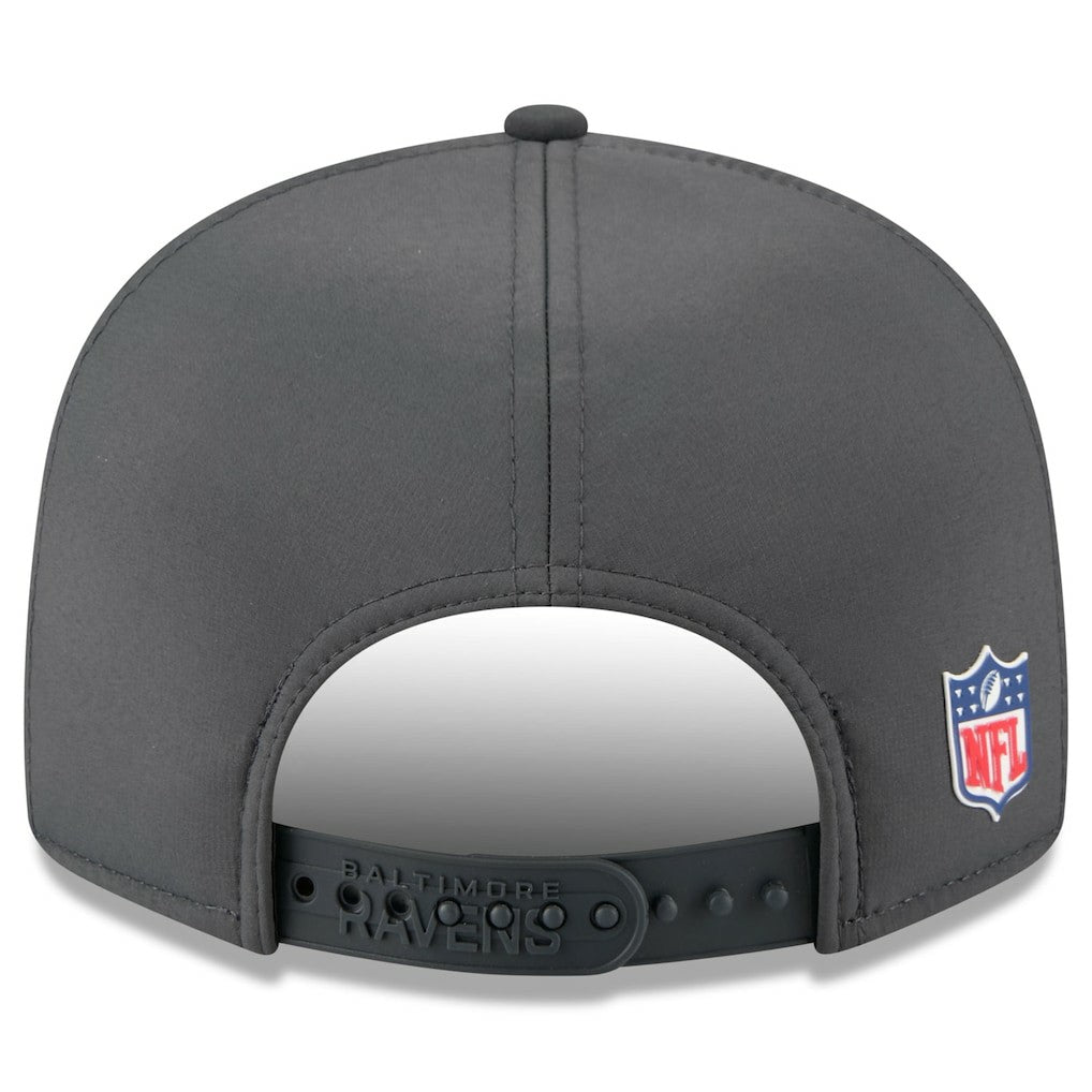 Baltimore Ravens New Era 2025 Sideline Cold Weather Split Panel 9FIFTY Snapback Hat