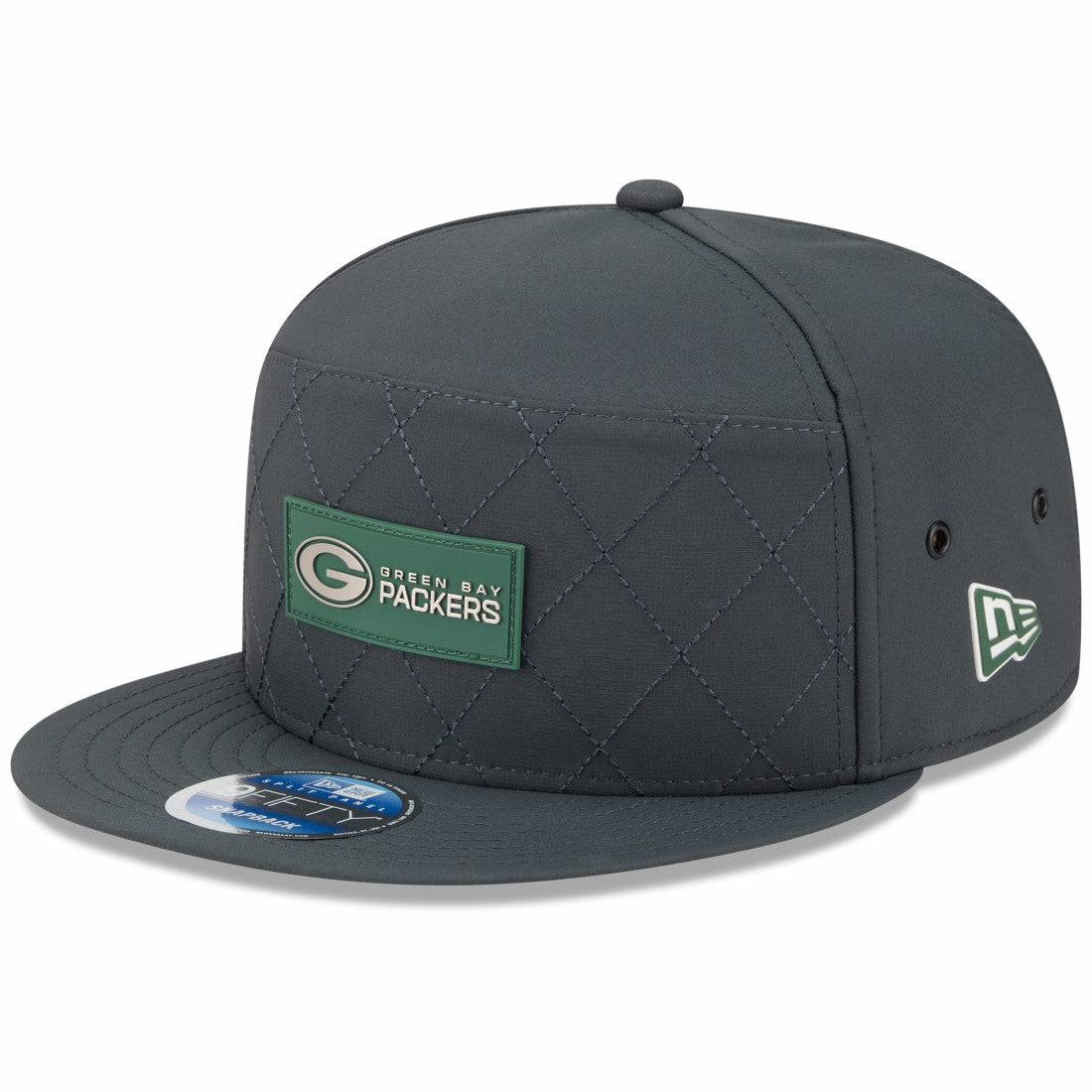 Green Bay Packers New Era 2025 Sideline Cold Weather Split Panel 9FIFTY Snapback Hat