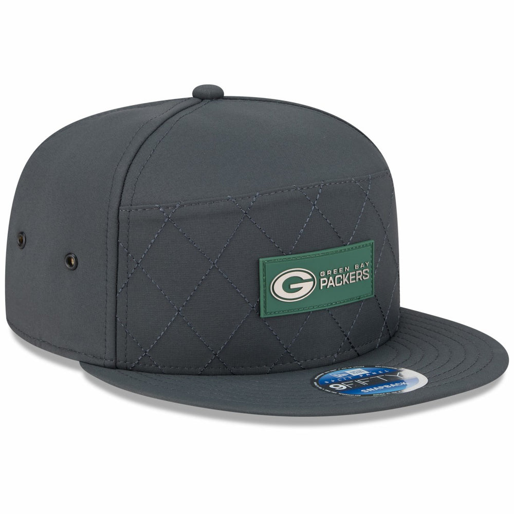 Green Bay Packers New Era 2025 Sideline Cold Weather Split Panel 9FIFTY Snapback Hat