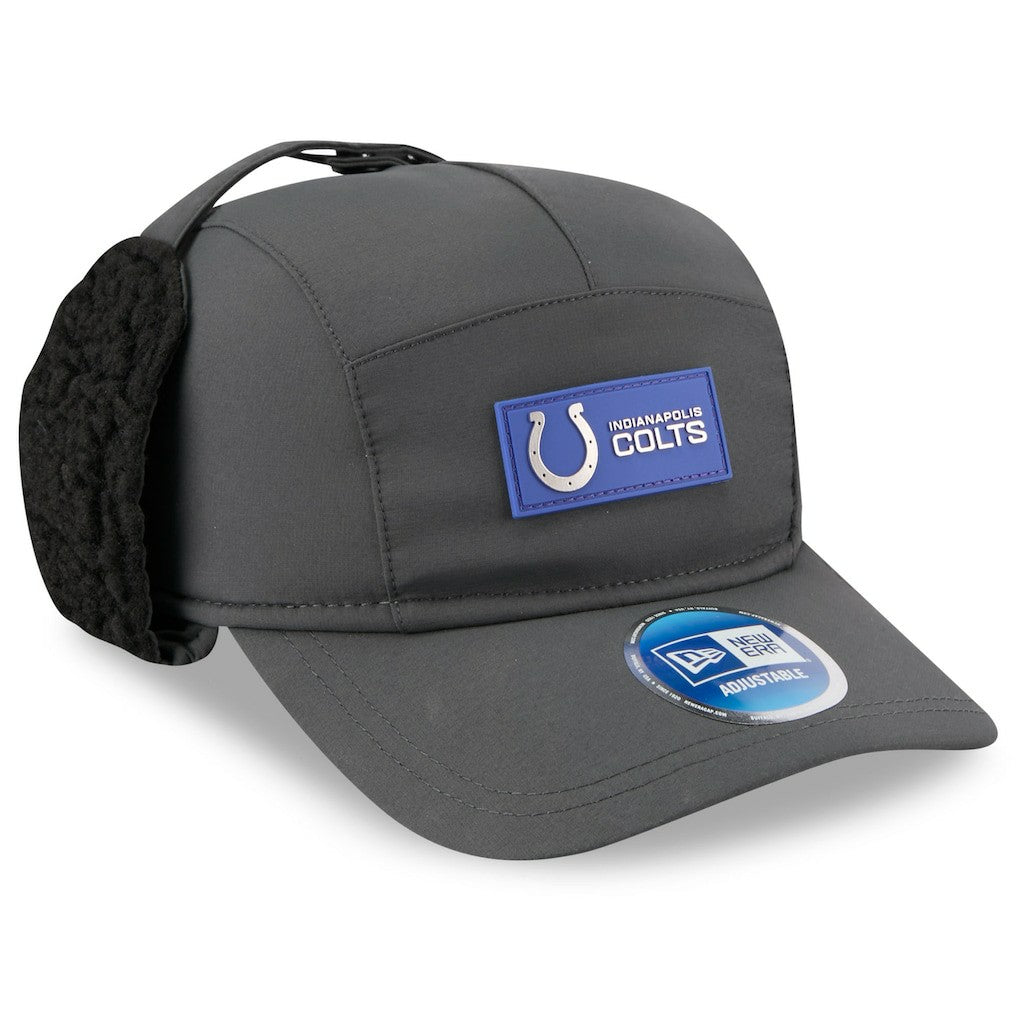 Indianapolis Colts New Era 2025 Sideline Cold Weather Runner Dog Ear Adjustable Hat