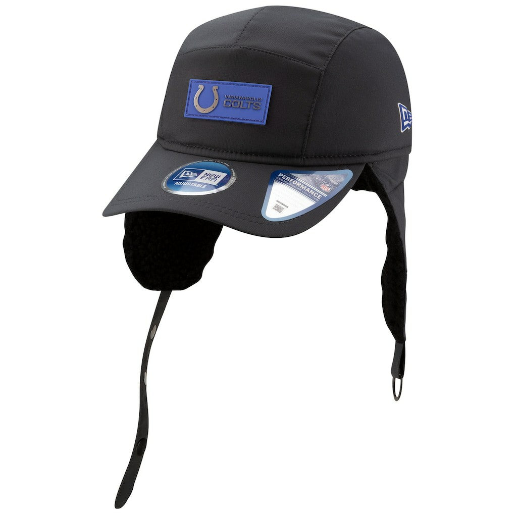 Indianapolis Colts New Era 2025 Sideline Cold Weather Runner Dog Ear Adjustable Hat