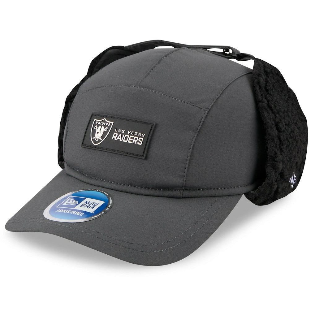 Las Vegas Raiders New Era 2025 Sideline Cold Weather Runner Dog Ear Adjustable Hat