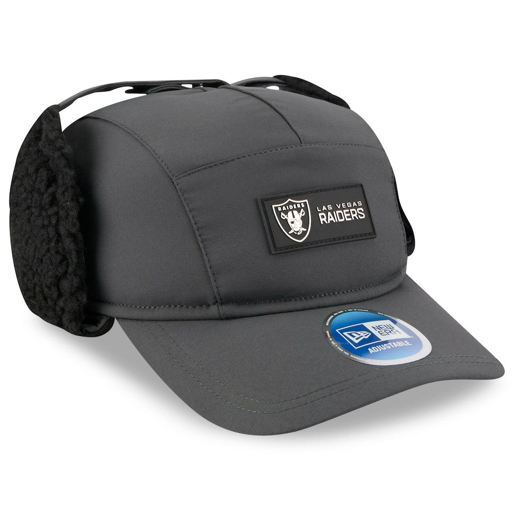 Las Vegas Raiders New Era 2025 Sideline Cold Weather Runner Dog Ear Adjustable Hat