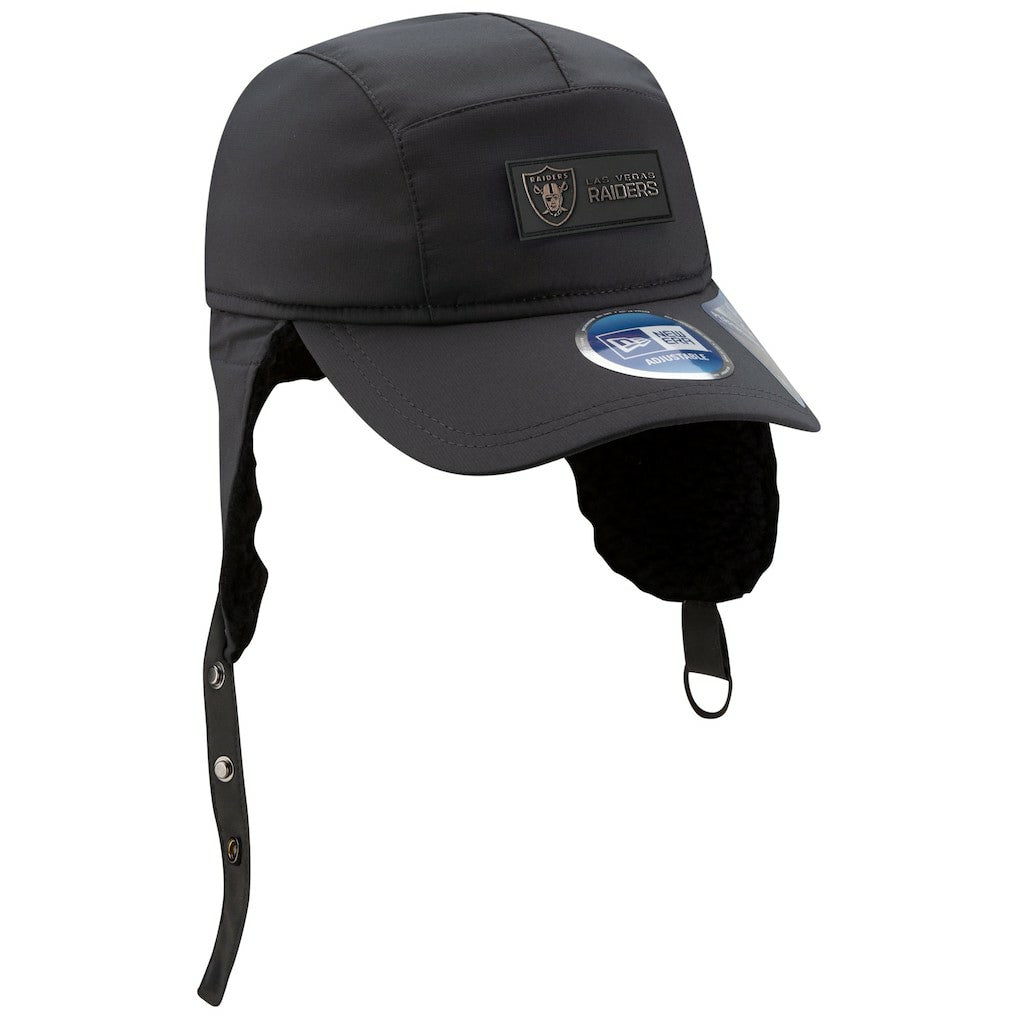 Las Vegas Raiders New Era 2025 Sideline Cold Weather Runner Dog Ear Adjustable Hat