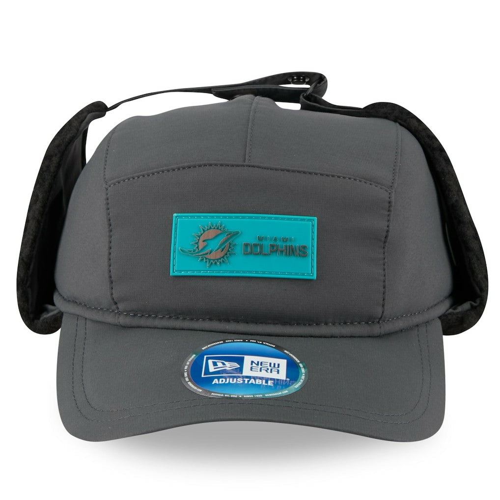 Miami Dolphins New Era 2025 Sideline Cold Weather Runner Dog Ear Adjustable Hat