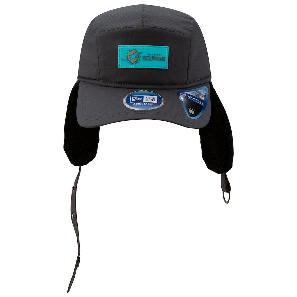 Miami Dolphins New Era 2025 Sideline Cold Weather Runner Dog Ear Adjustable Hat