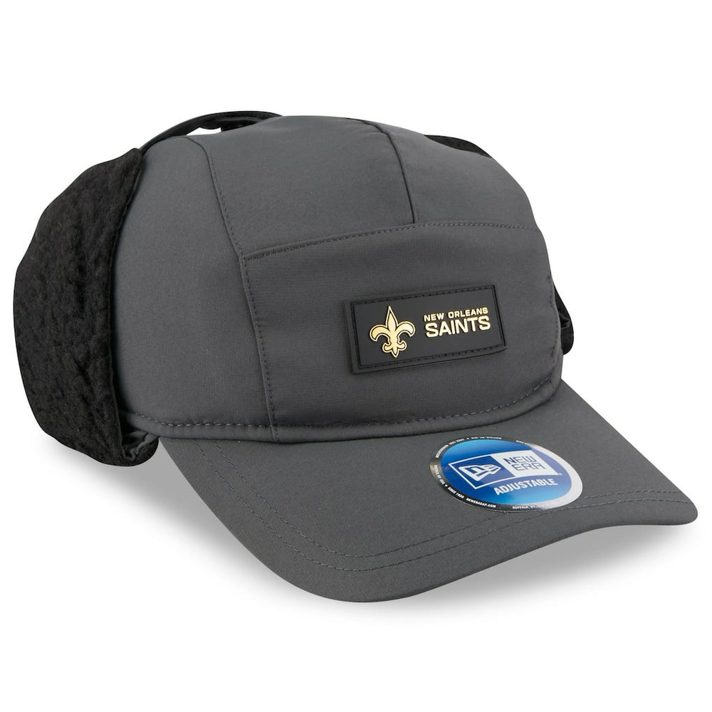 New Orleans Saints New Era 2025 Sideline Cold Weather Runner Dog Ear Adjustable Hat