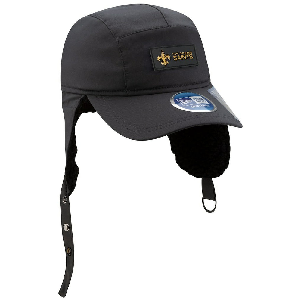 New Orleans Saints New Era 2025 Sideline Cold Weather Runner Dog Ear Adjustable Hat