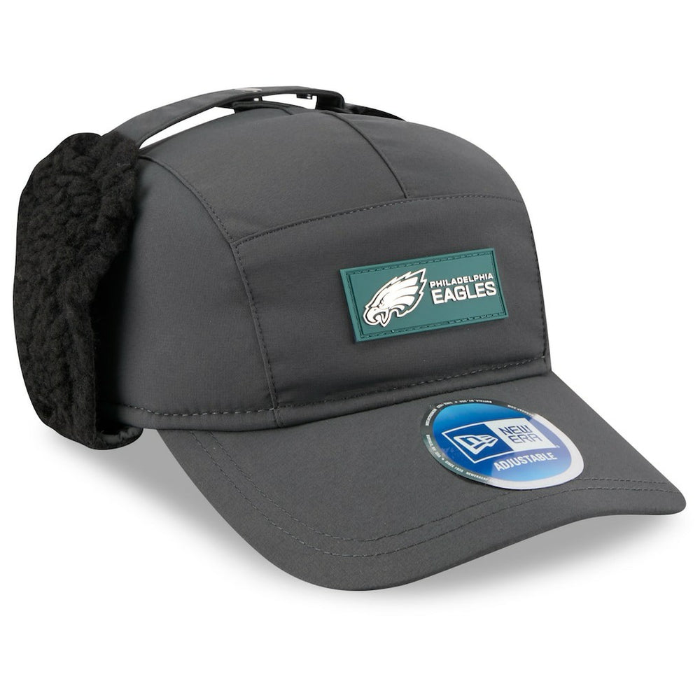 Philadelphia Eagles New Era 2025 Sideline Cold Weather Runner Dog Ear Adjustable Hat