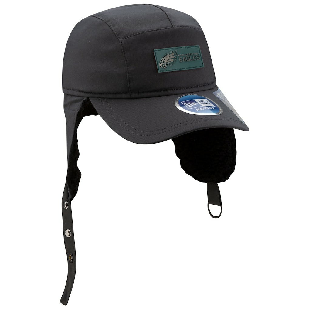 Philadelphia Eagles New Era 2025 Sideline Cold Weather Runner Dog Ear Adjustable Hat