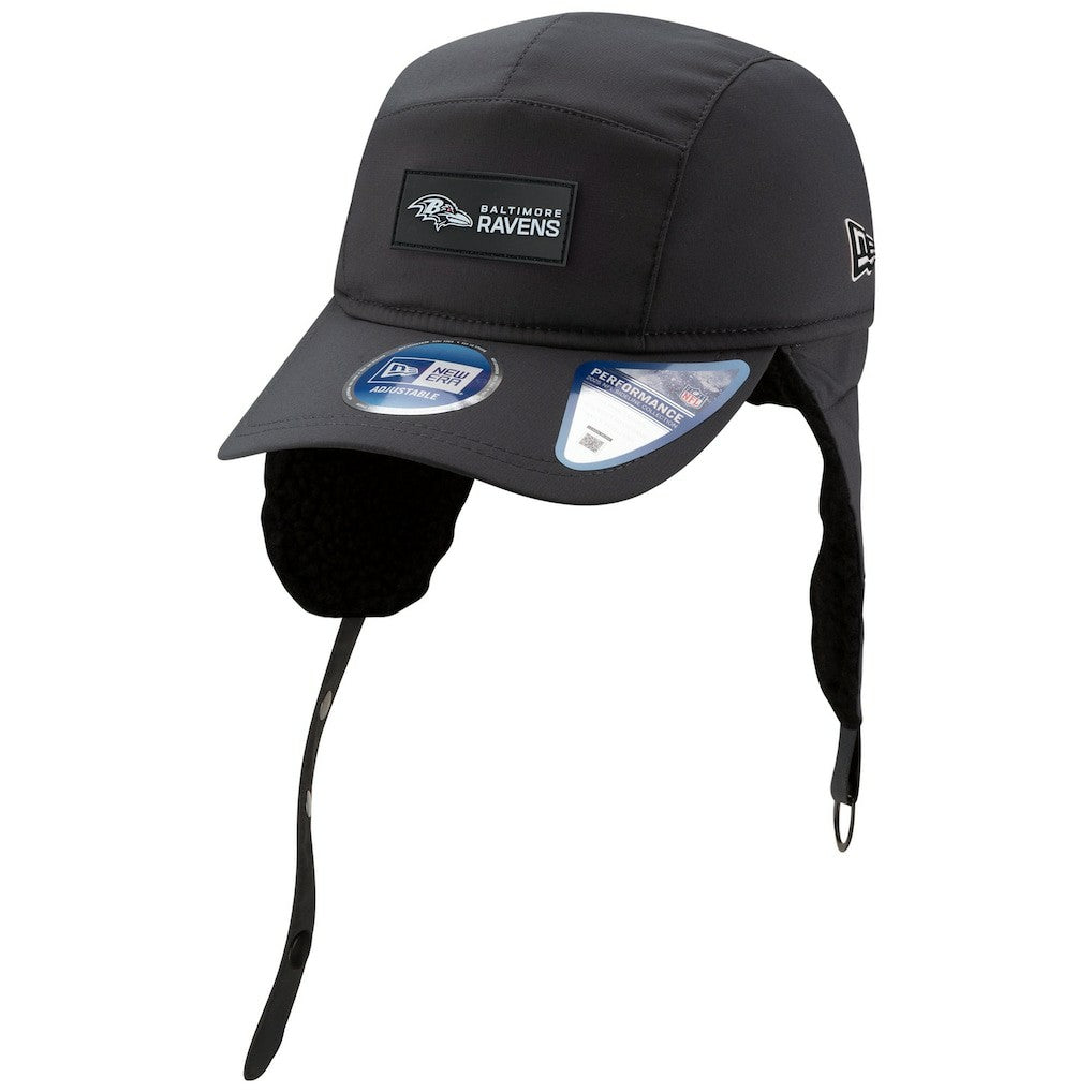 Baltimore Ravens New Era 2025 Sideline Cold Weather Runner Dog Ear Adjustable Hat