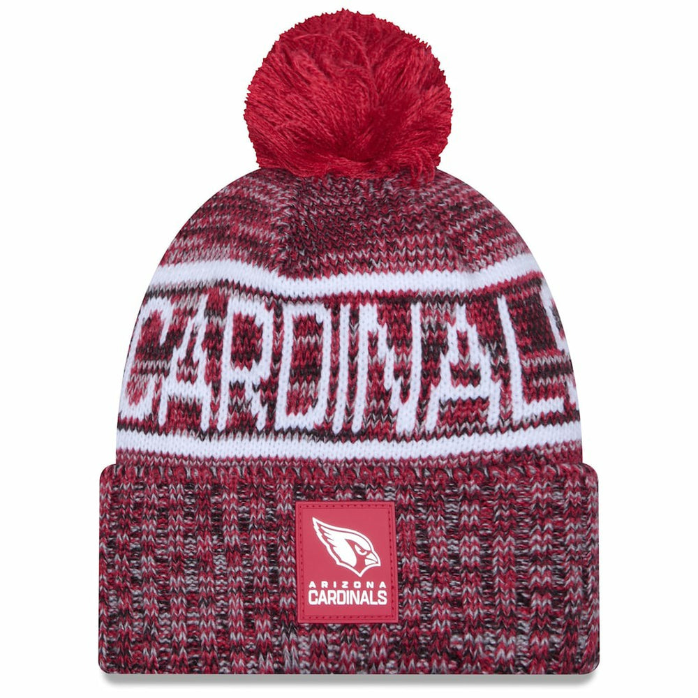 Arizona Cardinals New Era 2025 Sideline Cold Weather Cuffed Knit Hat with Pom