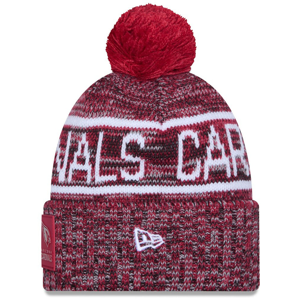 Arizona Cardinals New Era 2025 Sideline Cold Weather Cuffed Knit Hat with Pom