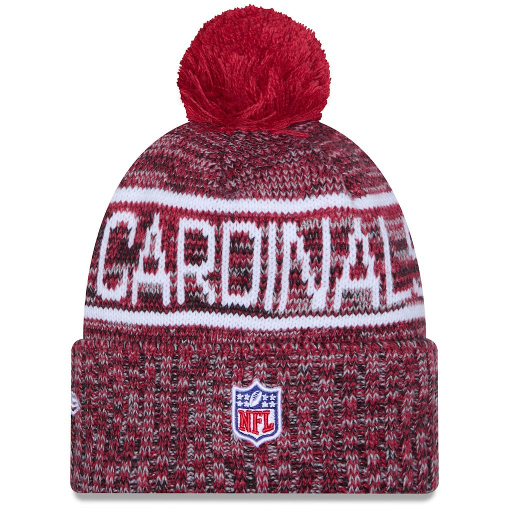 Arizona Cardinals New Era 2025 Sideline Cold Weather Cuffed Knit Hat with Pom