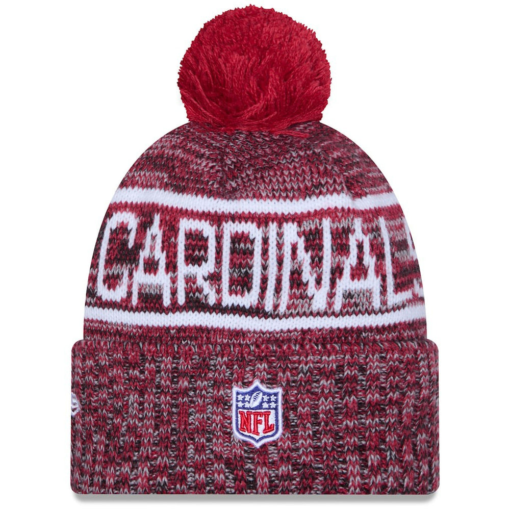 Arizona Cardinals New Era 2025 Sideline Cold Weather Cuffed Knit Hat with Pom