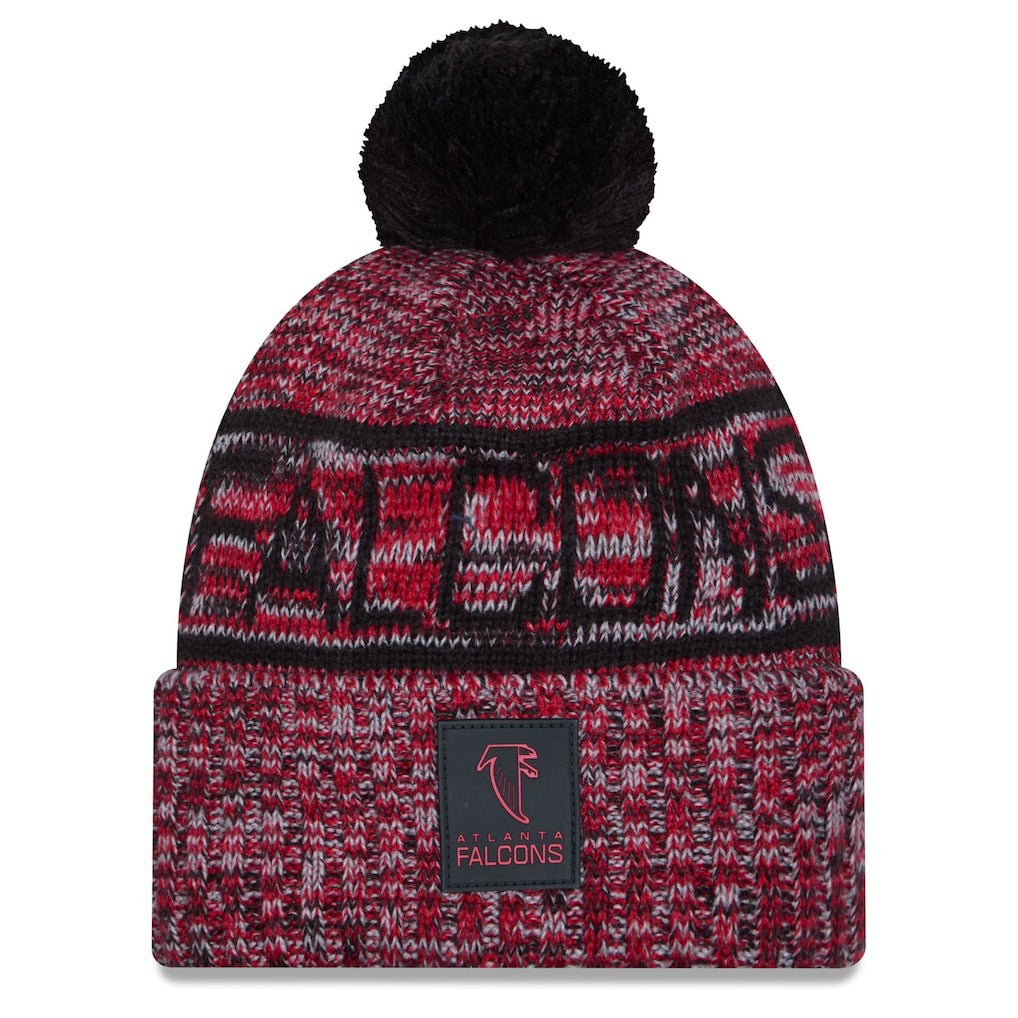 Atlanta Falcons New Era 2025 Sideline Cold Weather Cuffed Knit Hat with Pom