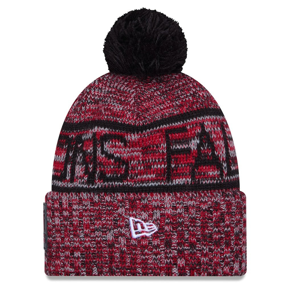 Atlanta Falcons New Era 2025 Sideline Cold Weather Cuffed Knit Hat with Pom