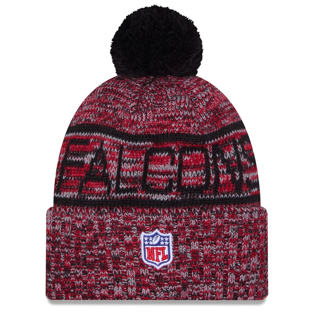 Atlanta Falcons New Era 2025 Sideline Cold Weather Cuffed Knit Hat with Pom