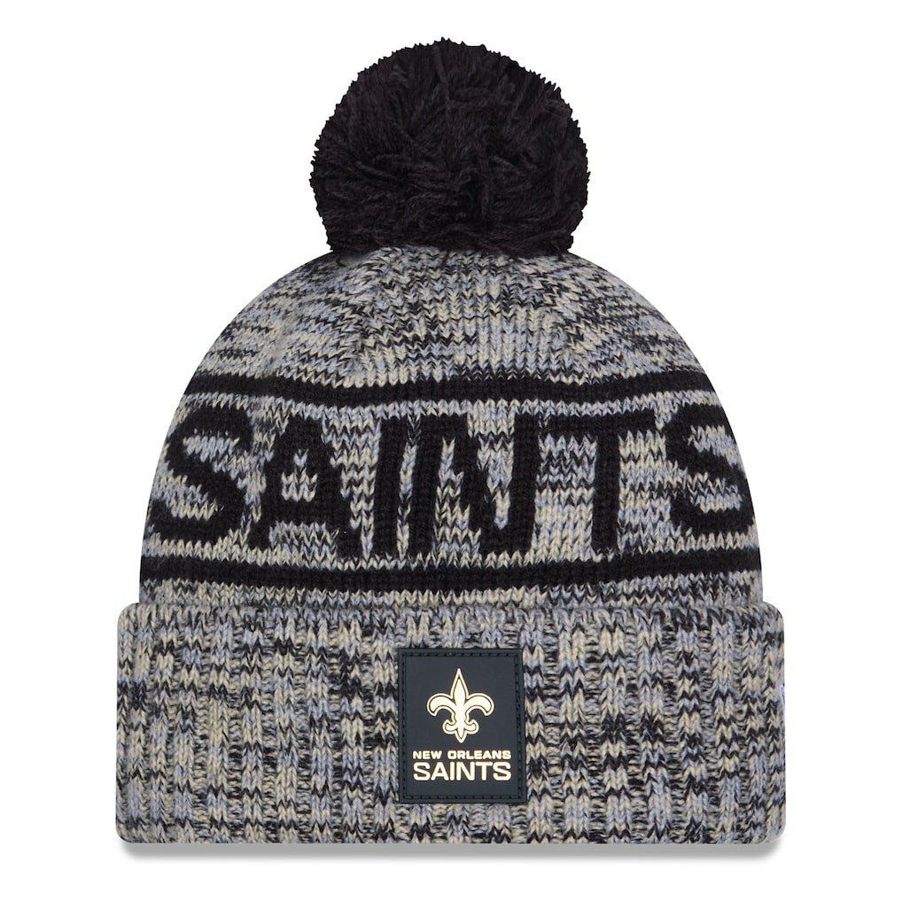 New Orleans Saints New Era 2025 Sideline Cold Weather Cuffed Knit Hat with Pom