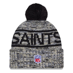 New Orleans Saints New Era 2025 Sideline Cold Weather Cuffed Knit Hat with Pom