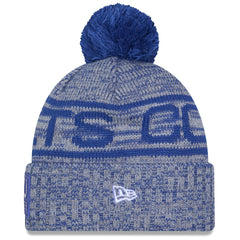 Indianapolis Colts New Era 2025 Sideline Cold Weather Cuffed Knit Hat with Pom