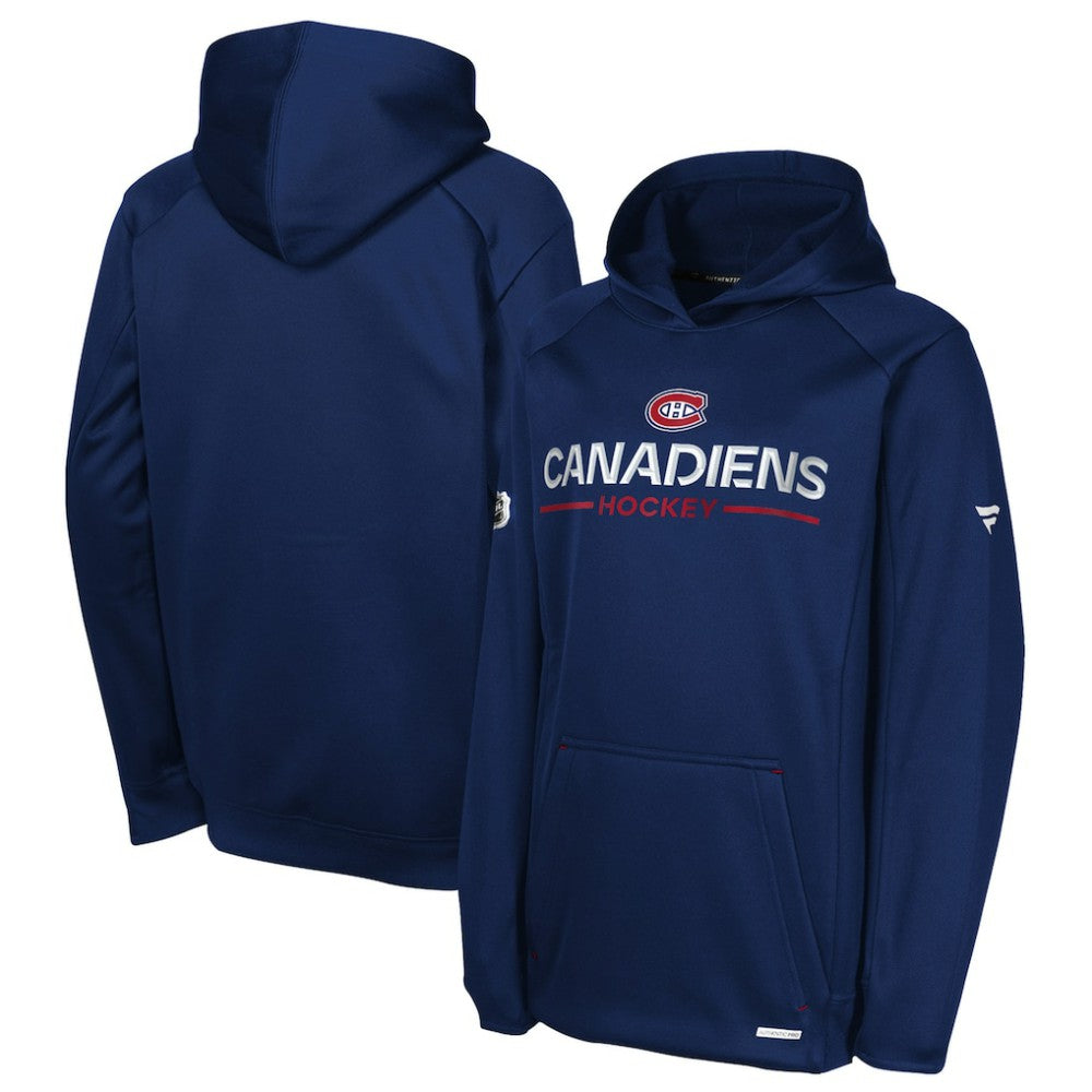 Montreal Canadiens Fanatics Youth Authentic Pro Rink Raglan Hoodie For Sale