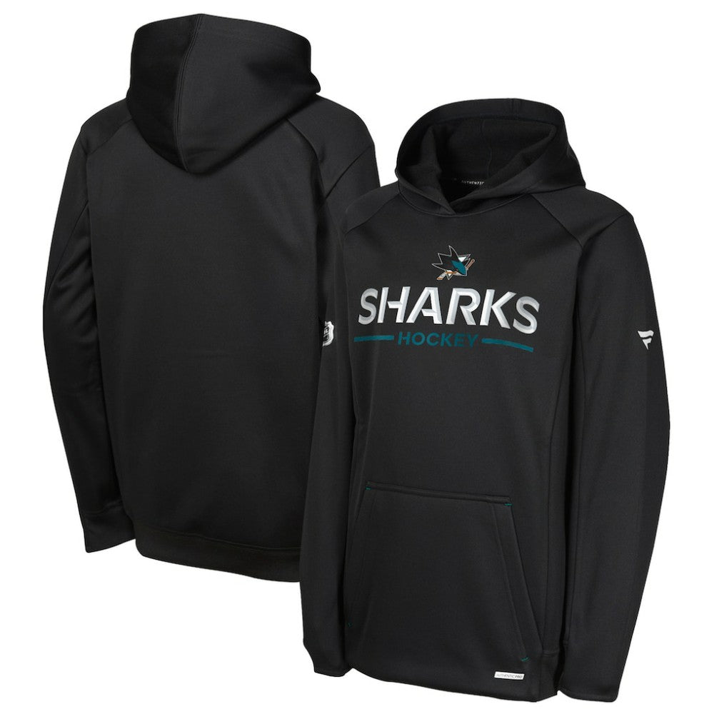 San Jose Sharks Fanatics Youth Authentic Pro Rink Raglan Hoodie For Sale