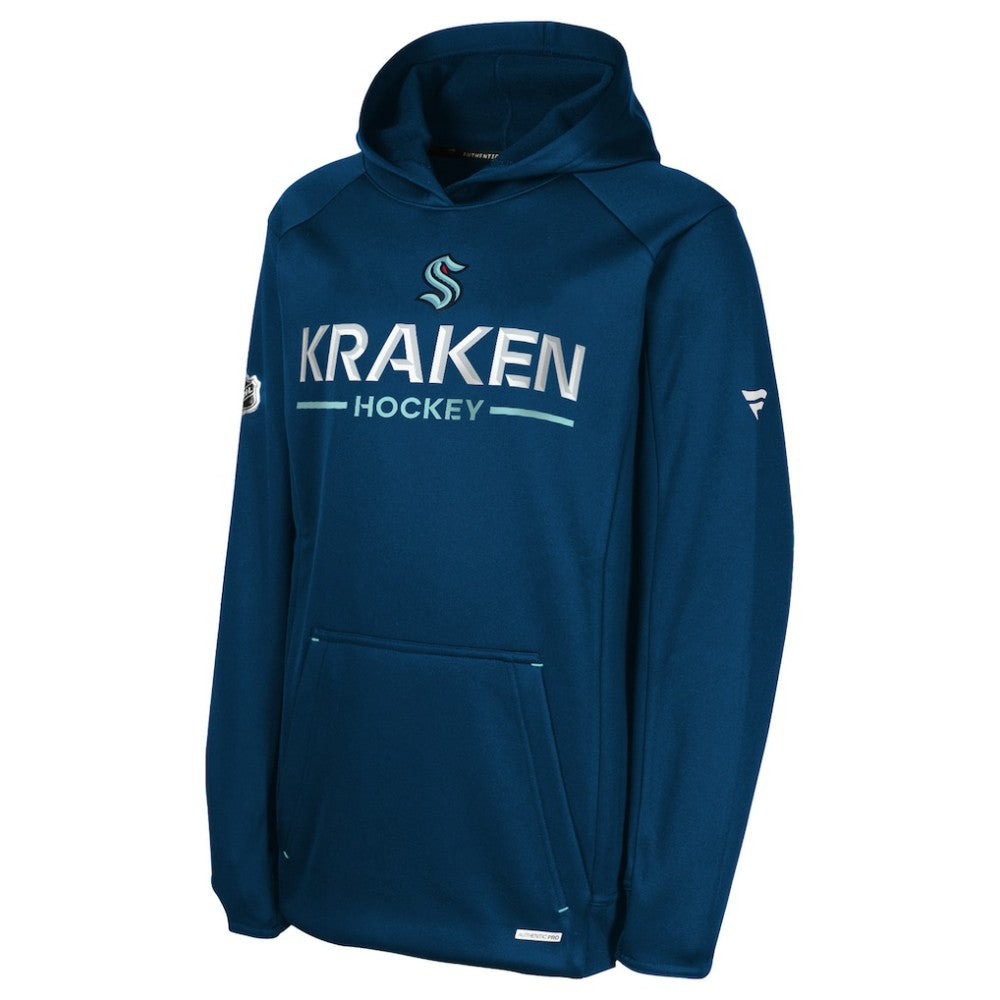 Seattle Kraken Fanatics Youth Authentic Pro Rink Raglan Hoodie On Sale