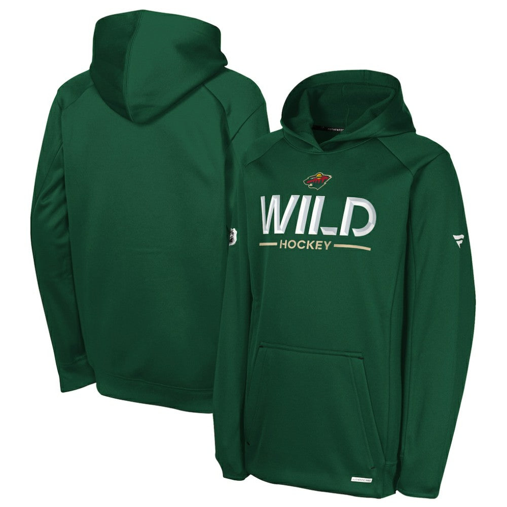 Minnesota Wild Fanatics Youth Authentic Pro Rink Raglan Hoodie For Sale