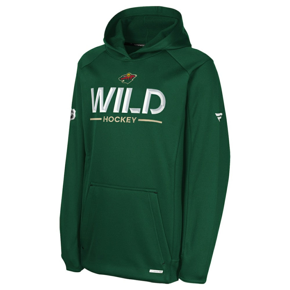 Minnesota Wild Fanatics Youth Authentic Pro Rink Raglan Hoodie For Sale