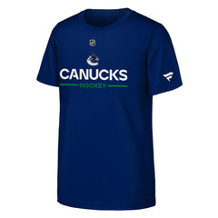 Vancouver Canucks Fanatics Youth Authentic Pro Wordmark T-Shirt On Sale