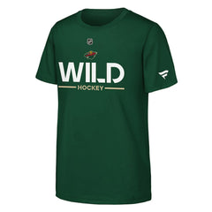 Minnesota Wild Fanatics Youth Authentic Pro Wordmark T-Shirt For Sale