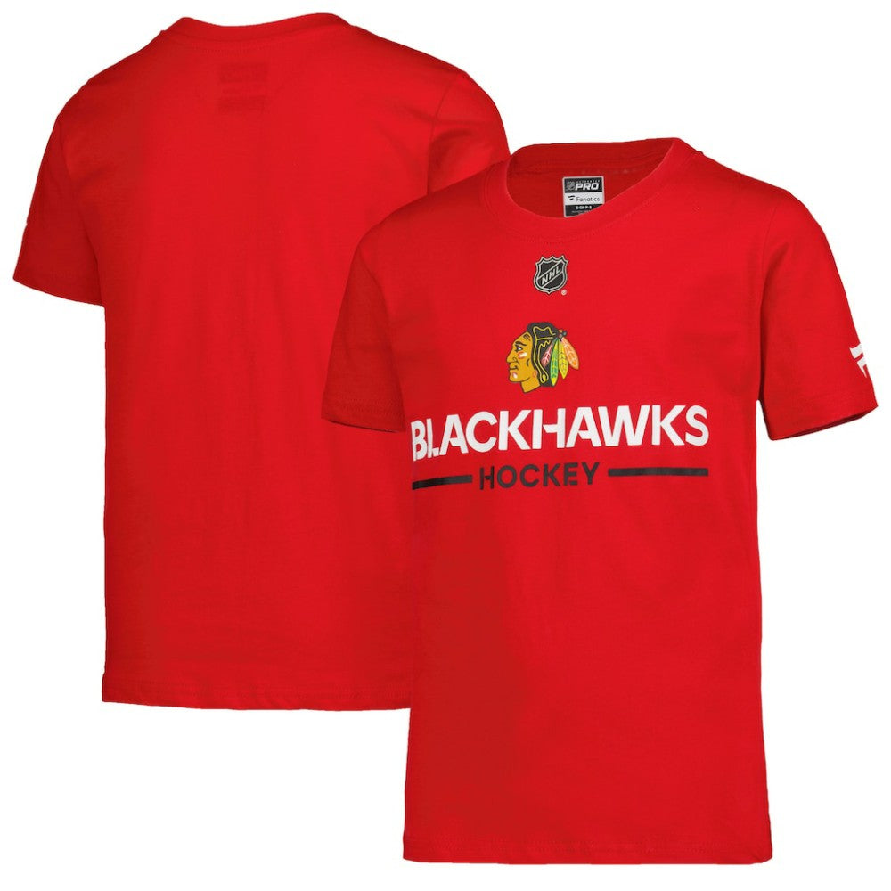 Chicago Blackhawks Fanatics Youth Authentic Pro Wordmark T-Shirt Discount