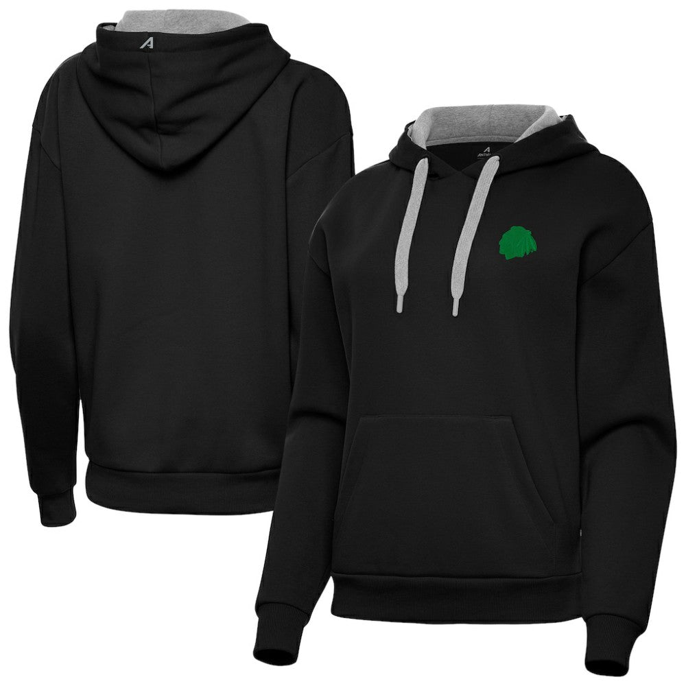 Chicago Blackhawks Antigua Women's St. Patrick's Day Victory Pullover Hoodie For Sale