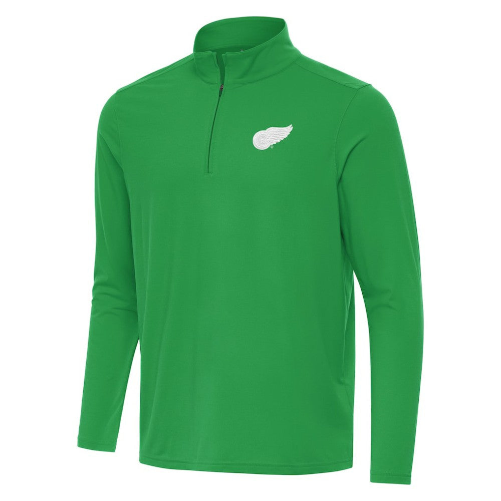 Detroit Red Wings Antigua St. Patrick Intent Quarter-Zip Pullover Top On Sale