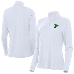 St. Louis Blues Antigua Women's St. Patrick's Day Intent Quarter-Zip Performance Pullover Sale