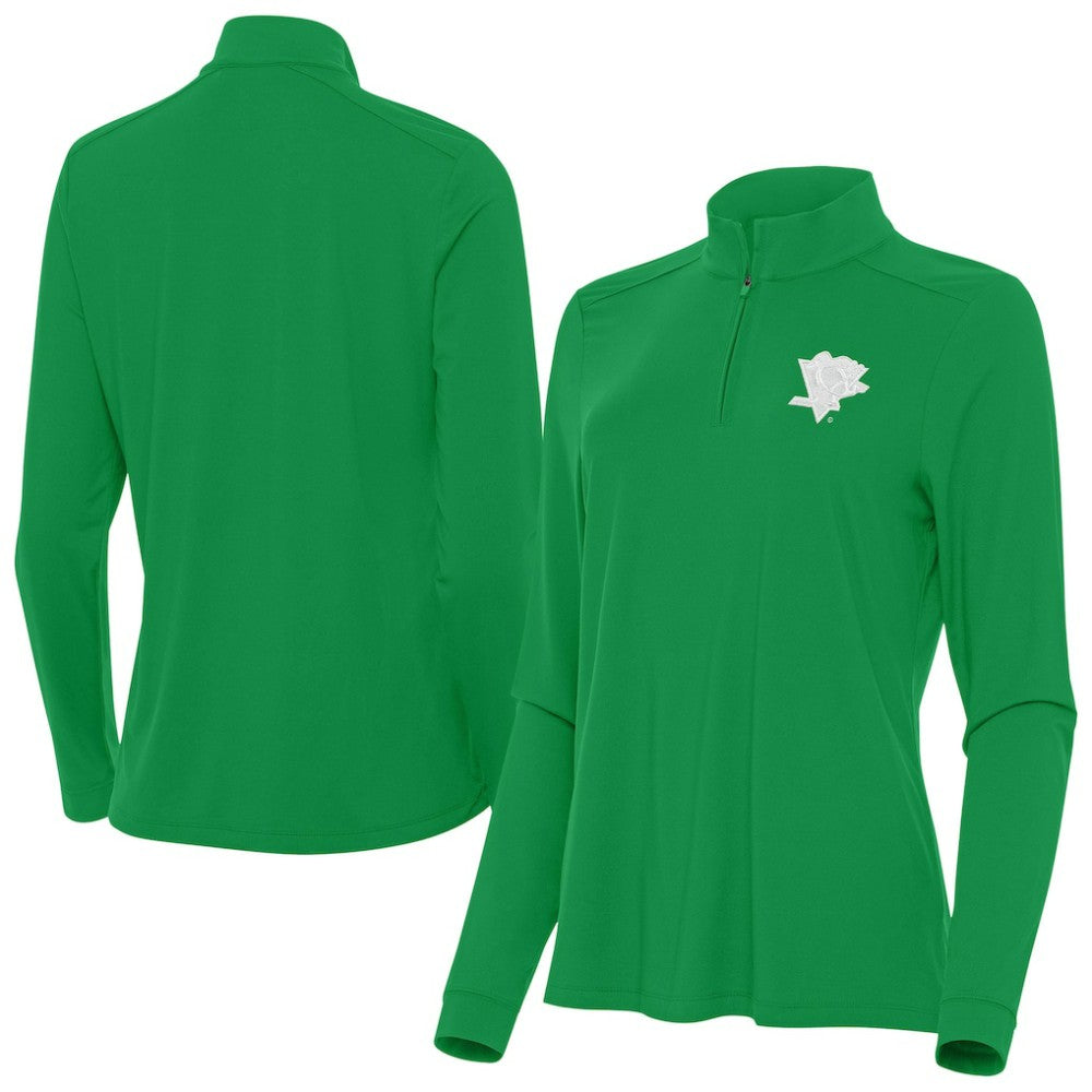 Pittsburgh Penguins Antigua Women's St. Patrick's Day Intent Quarter-Zip Performance Pullover Discount