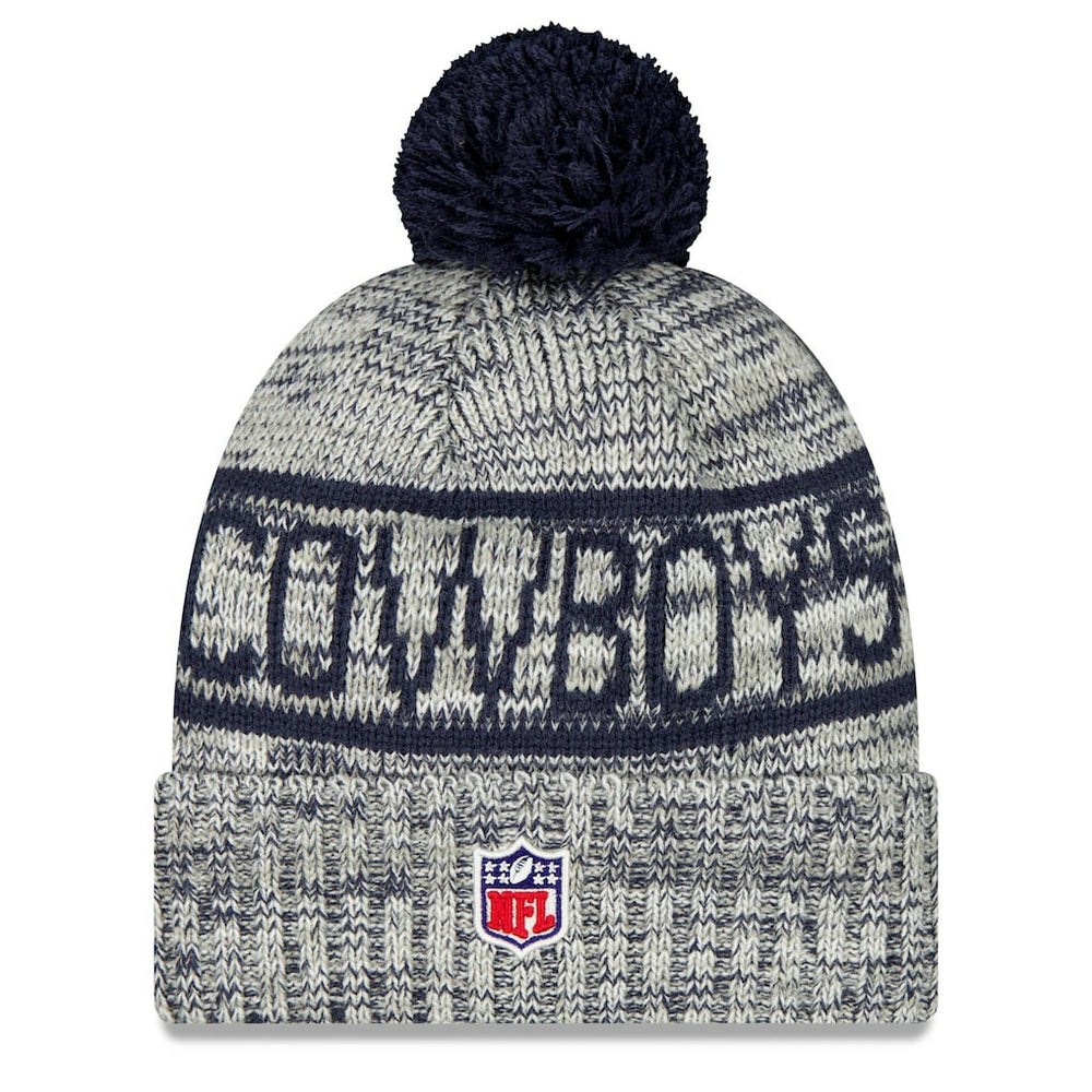 Dallas Cowboys New Era 2025 Sideline Cold Weather Cuffed Knit Hat with Pom