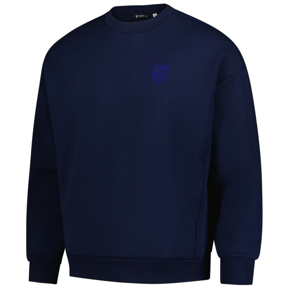 USMNT Levelwear Luxe Signature Lineage Tri-Blend Pullover Sweatshirt Navy