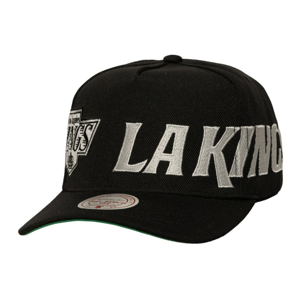 Los Angeles Kings Mitchell & Ness Busted Logo Wordmark Wrap-Around Pro Pinch Adjustable Hat Discount