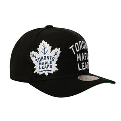 Toronto Maple Leafs Mitchell & Ness Busted Logo Wordmark Wrap-Around Pro Pinch Adjustable Hat On Sale