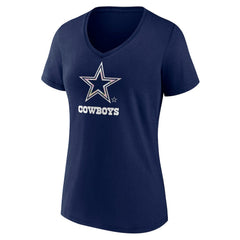 Dallas Cowboys  Women's Floral Number 1 Mom V-Neck T-Shirt