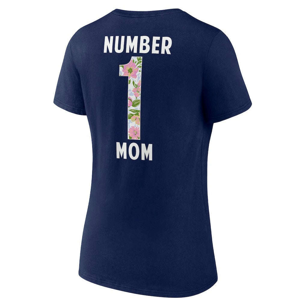 Dallas Cowboys  Women's Floral Number 1 Mom V-Neck T-Shirt