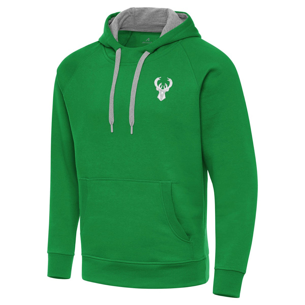Milwaukee Bucks Antigua St. Patrick's Day Victory Raglan Pullover Hoodie Online