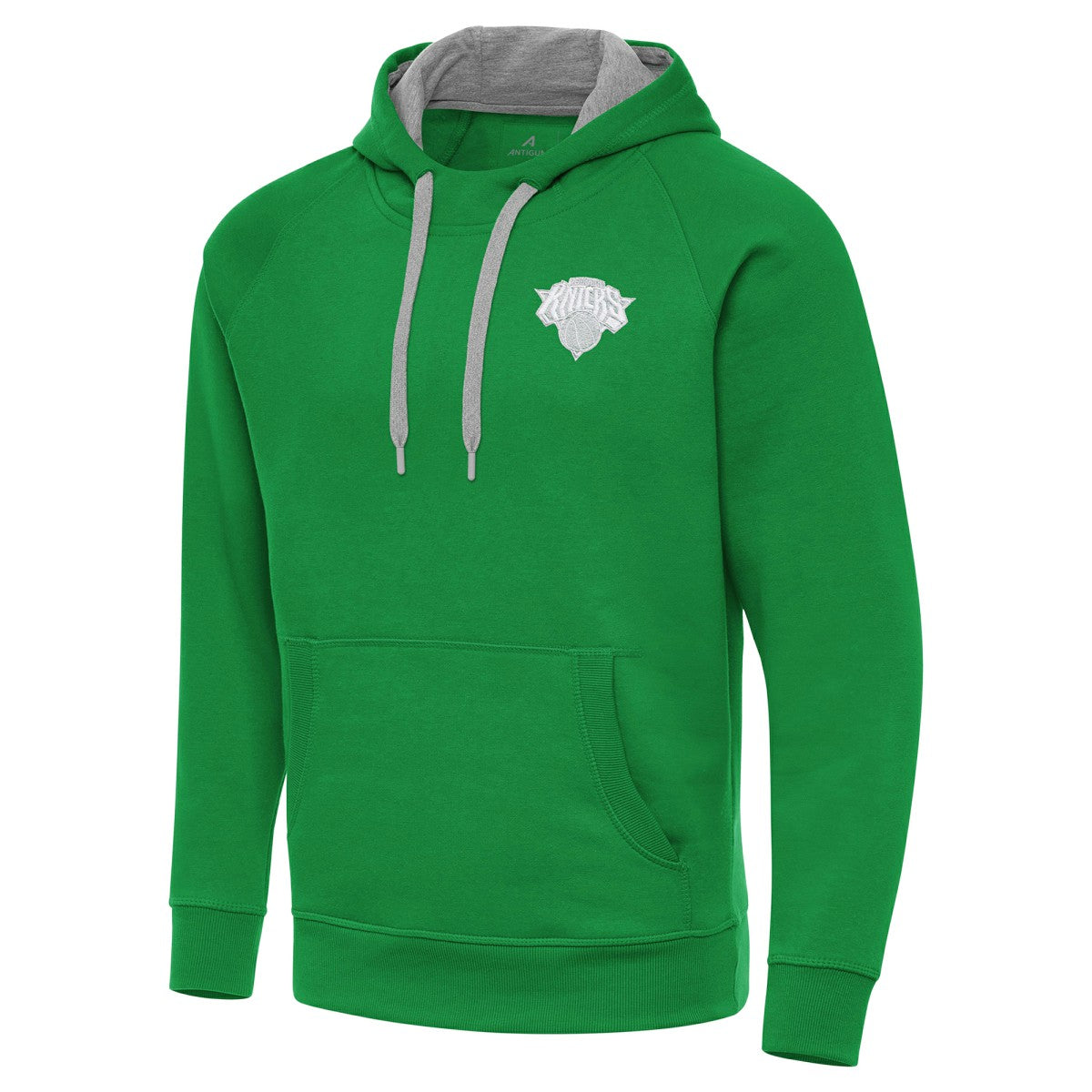 New York Knicks Antigua St. Patrick's Day Victory Raglan Pullover Hoodie On Sale